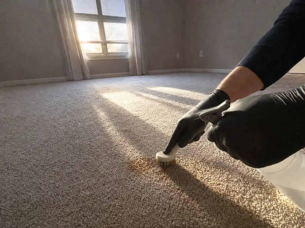 carpet cleaning technician on the job in Inglewood, CA